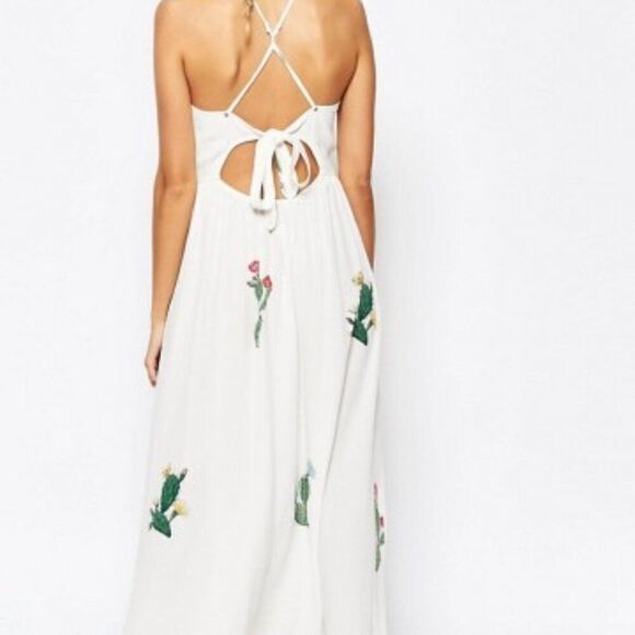 WildFox Dress Maxi”Cactus Flower “ Rayon 16” Slit sides NWOT Sz Small - Picture 11 of 11